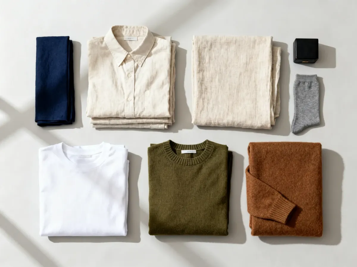 Materiały i stonowane kolory charakterystyczne dla stylu smart casual